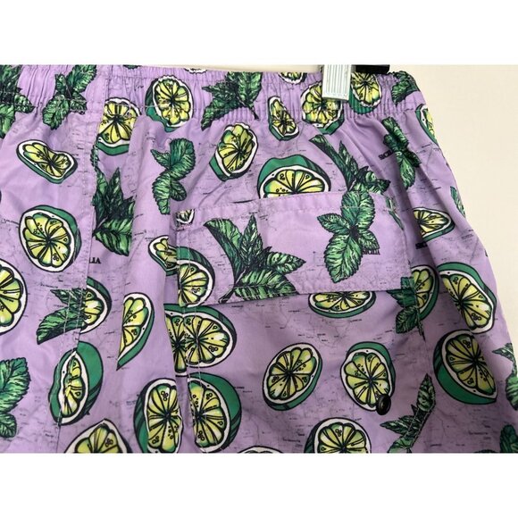 Warren Webber Swim Trunks Lemons Purple Background Drawstring Back Pocket Size 2 - Picture 4 of 8